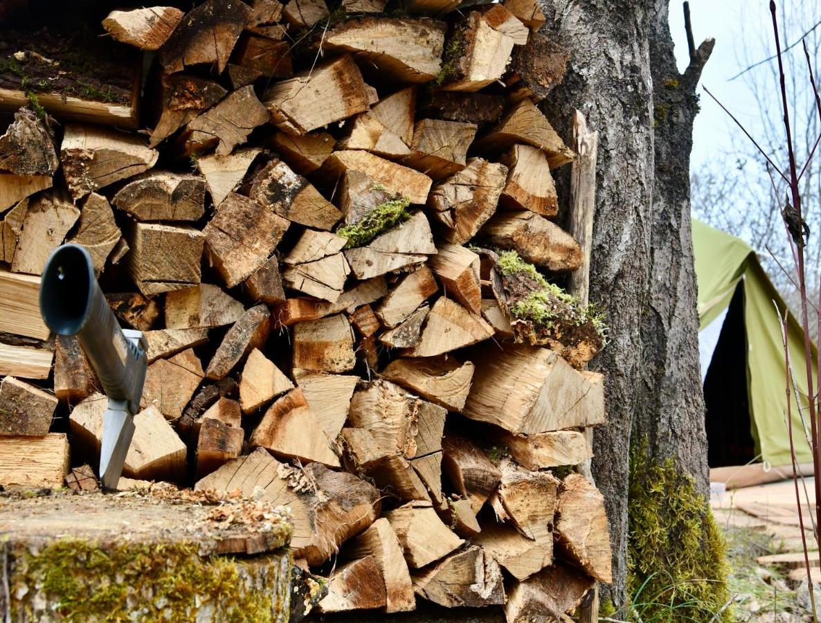 Tente Bivouac Option Bain Chauffee Au Bois Idrac-Respailles Eksteriør bilde